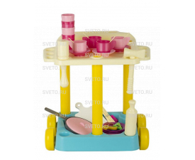 Сервировочный столик с набором детской посуды